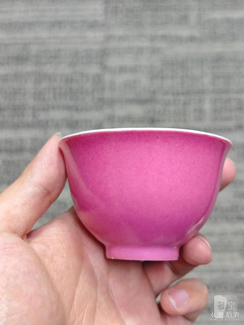 清雍正 胭脂红釉杯 - 图6